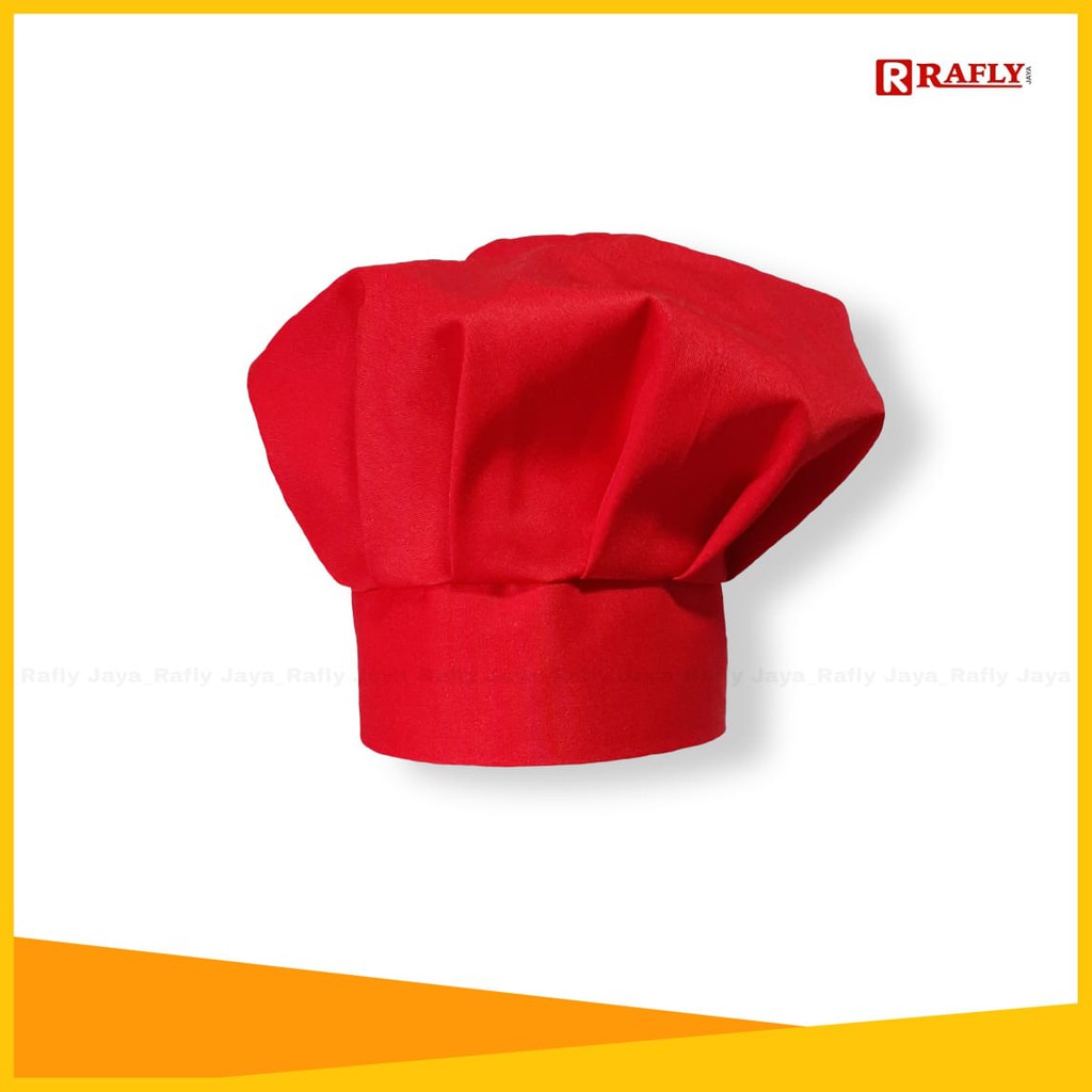 Topi Koki Chef - Chef Cap Dewasa - Bahan Drill - Seragam Koki / Rafly Jaya