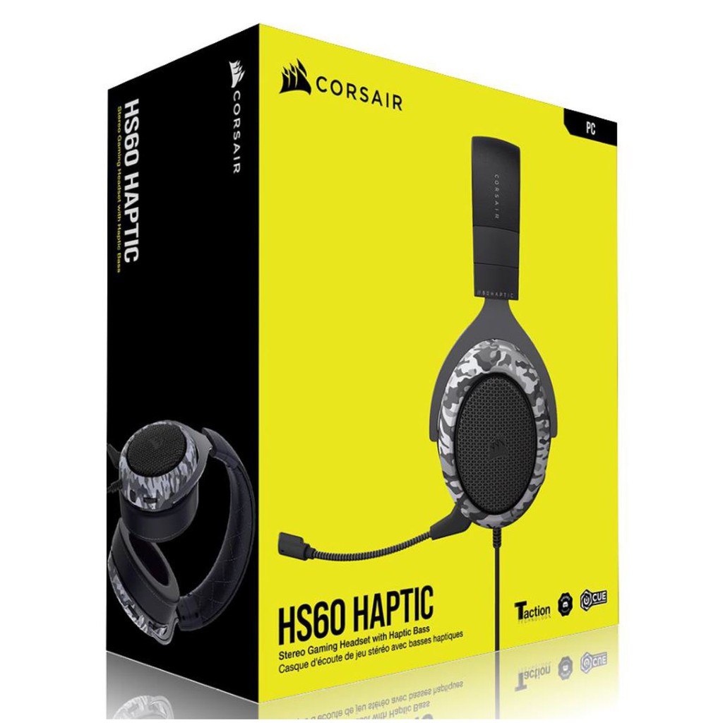 Corsair HS60 HAPTIC Stereo Gaming Headset Headphone HS 60 With Haptic Bass