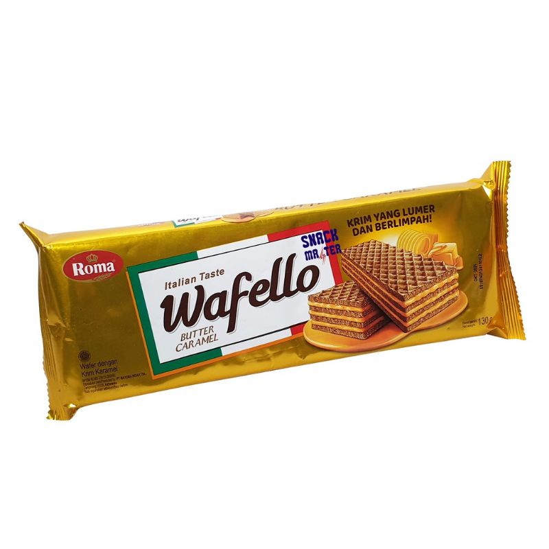 

TERMURAH Roma Wafello Wafer Butter Caramel JUMBO 130 Gram - italian taste