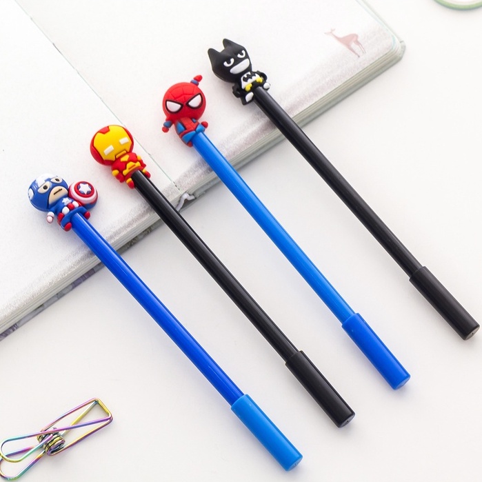 PULPEN GEL KARAKTER SPIDERMAN IRONMAN CAPT A BATMAN