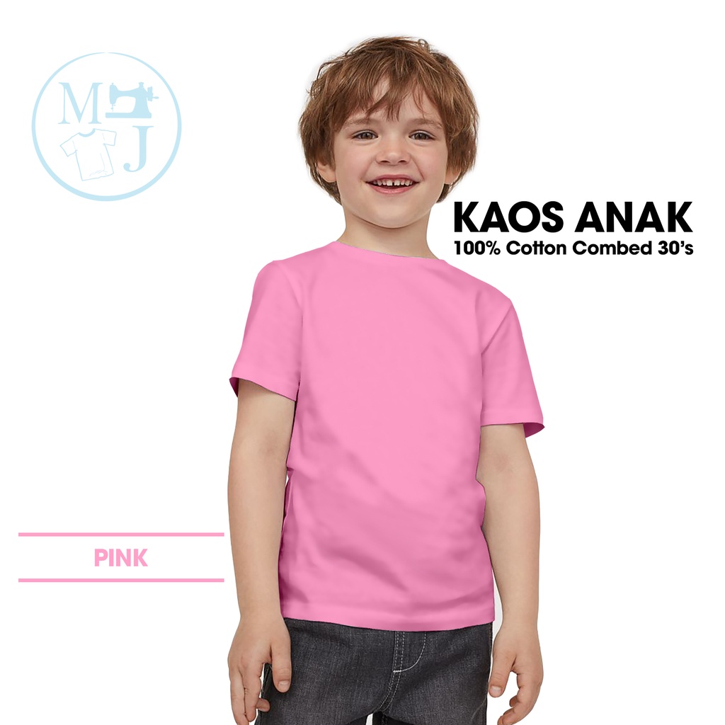 Fashion anak / Kaos polos anak combed 30s / Kaos polos pink / Kaos anak murah / Kaos anak pink