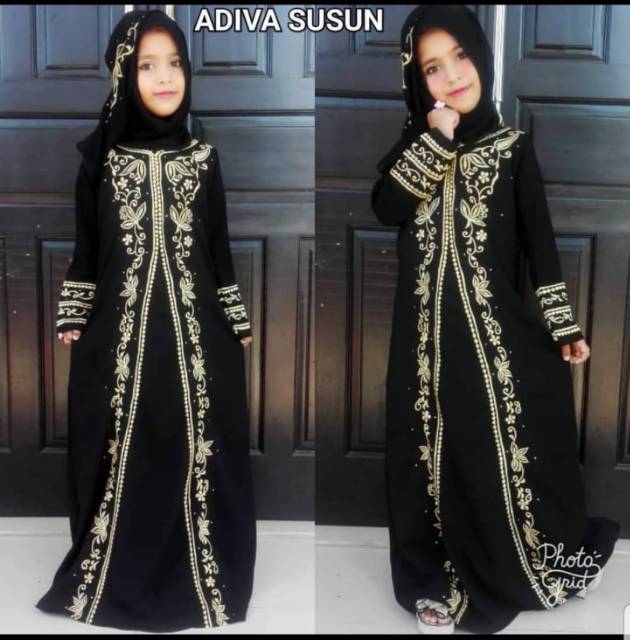 Abaya Bordir 212 Bahan Saudi Jetblack Syar'i / Abaya Hitam Arabian Style INDO ABAYA