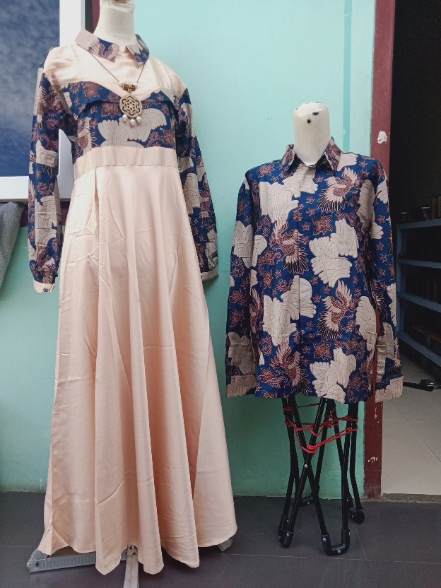 Couple Gamis Batik Putri Malu ,couple Batik