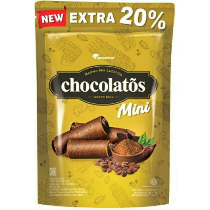 

CHOCOLATOS MINI CHOCOLATE 70 + 14 G WAFER ROLL COKLAT