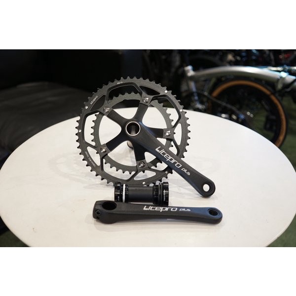 Rocket Think Litepro Plus Crank Set 53-39T Double Ht2 Black Silver