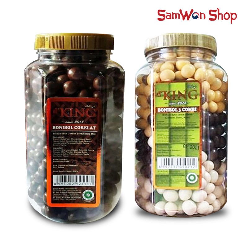 

D'KING BONIBOL BISKUIT SALUT COKLAT BENTUK BOLA MINI 1 TOPLES 250 GRAM D'King Megabol