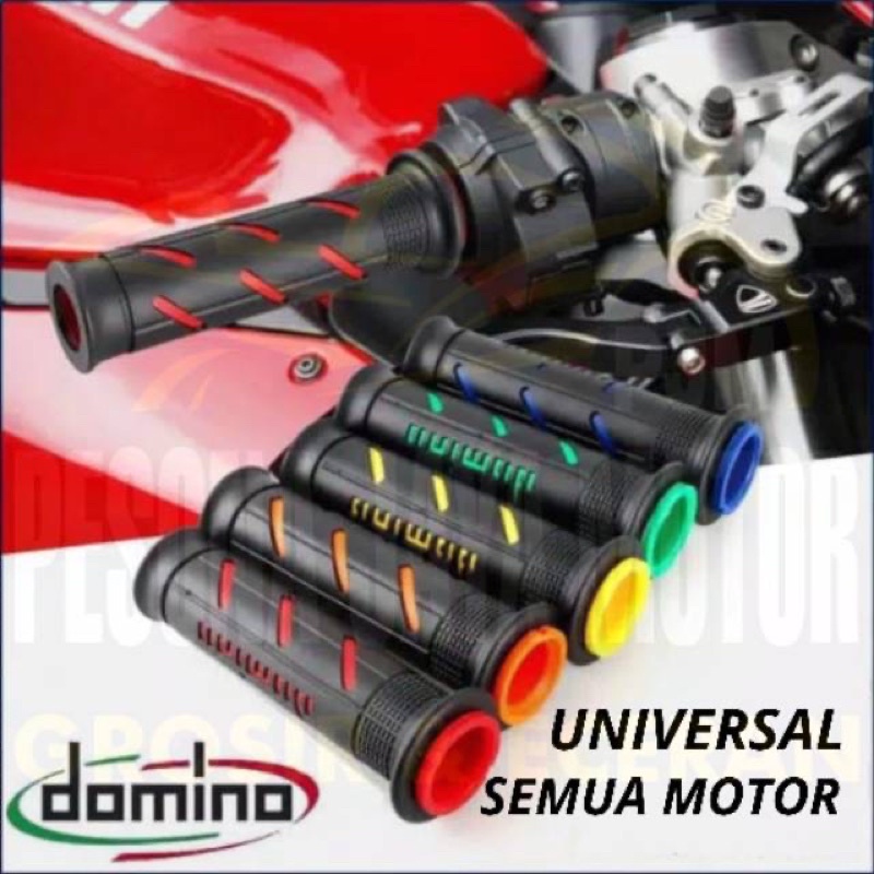 Handgrip Grip domino garis import set kiri kanan sepasang universal semua motor