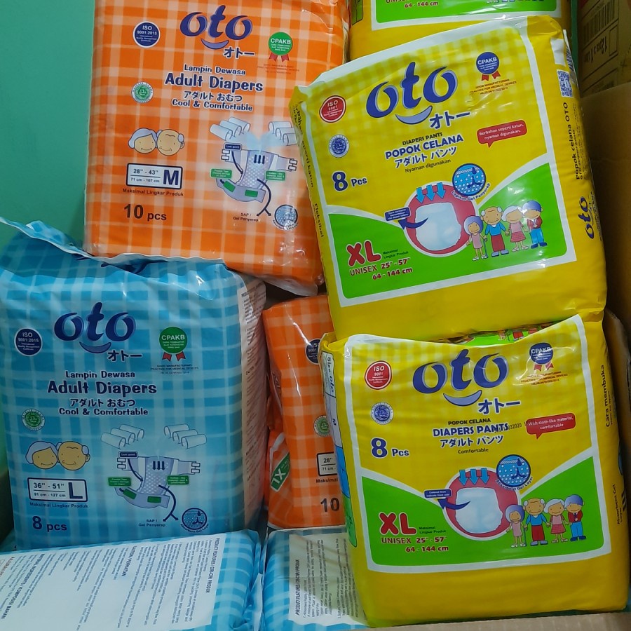 Pampess Dewasa Oto L8 isi 8pcs | Popok Diaperss Dewasa model Perekat