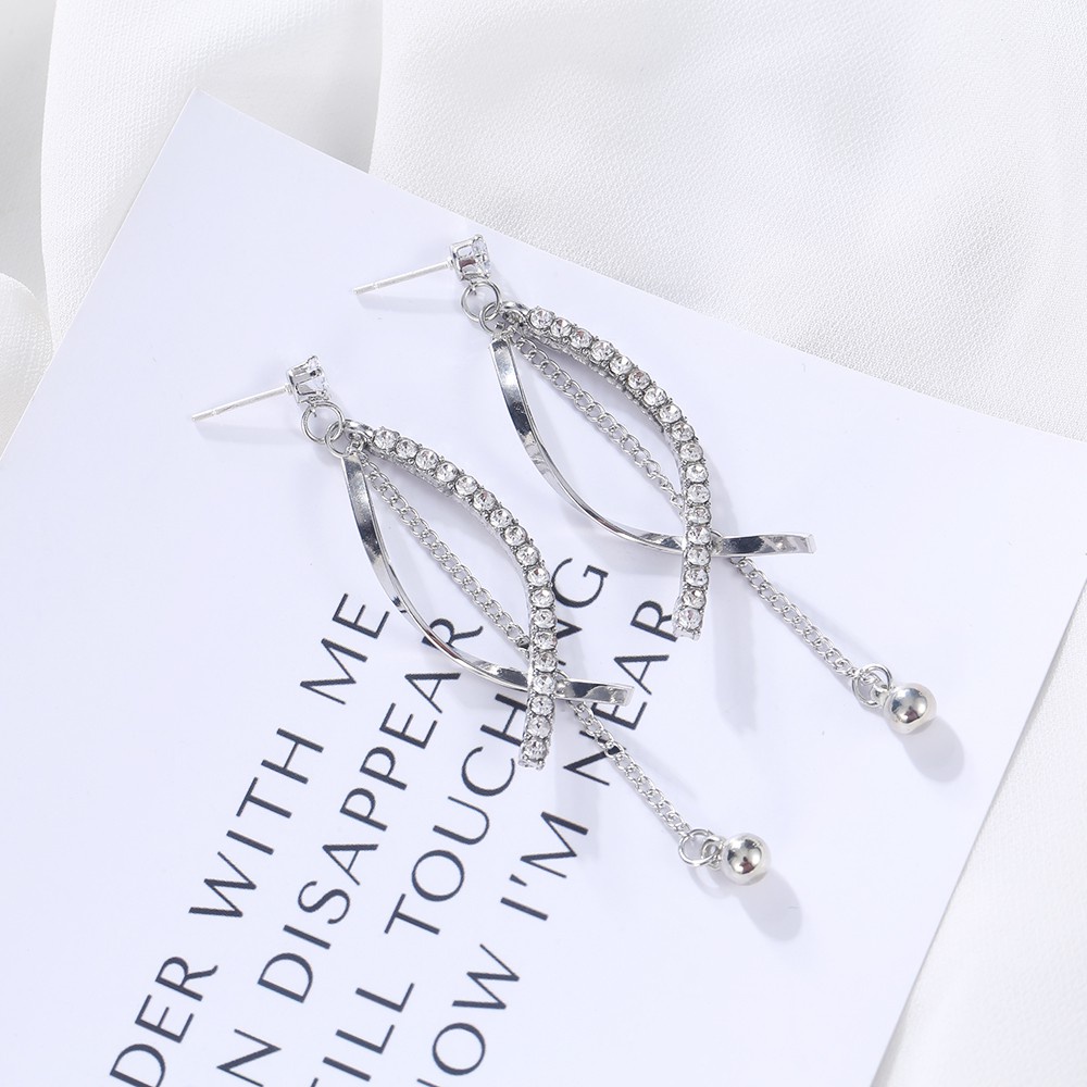 Anting Rumbai Panjang Bahan 925 Silver Needle Gaya Korea Untuk Wanita