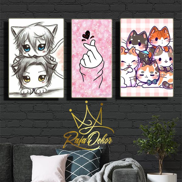 pusatmode Hiasan Dinding Cute Art Size 15x30 &amp; 20x30 cm