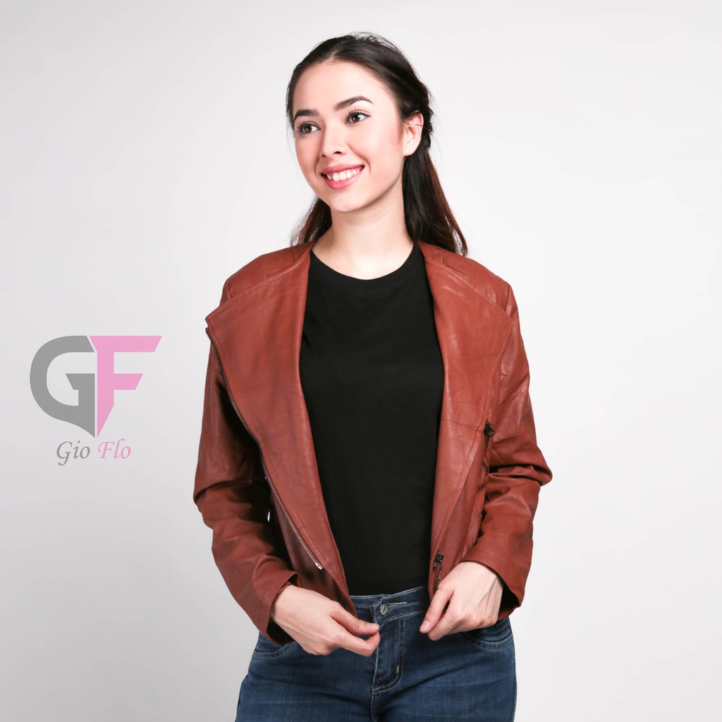 GIOFLO Jaket Casual Wanita Keren Coklat / JAKW 111