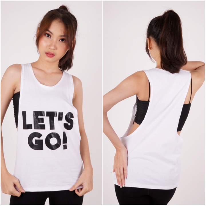 TANGKTOP LETS GO / ZUMBA/BAJU AEROBIC/DANCE/YOGA/FITNES