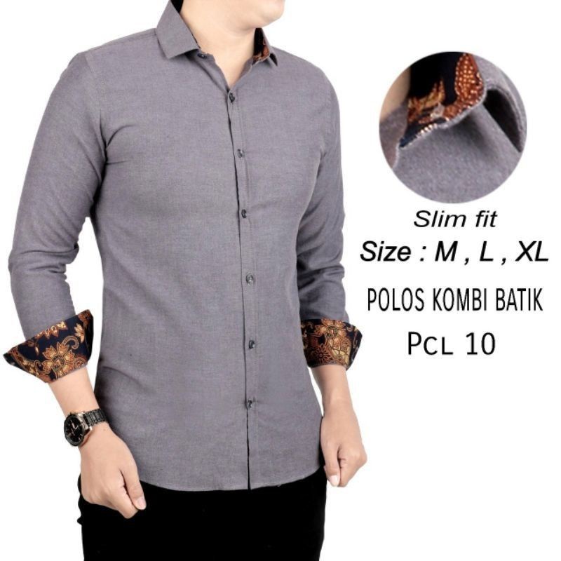 KEMEJA POLOS PREMIUM BAHAN KATTUN POLA SLIMFIT M L XL XXL