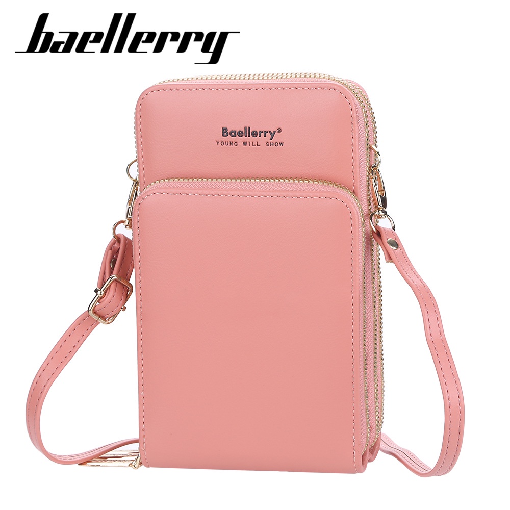 BAELLERRY Tas Selempang Wanita Tas HP Cewek Kekinian Transparant bahan Kulit PU Berkualitas Import Korean Style 97.ID