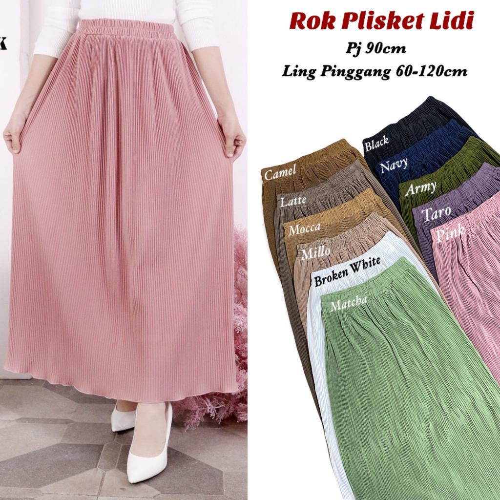 ROK PLISKET LIDI // ROK PLISKET TERBARU // BAWAHAN PEREMPUAN TERBARU // ROK PLISKET