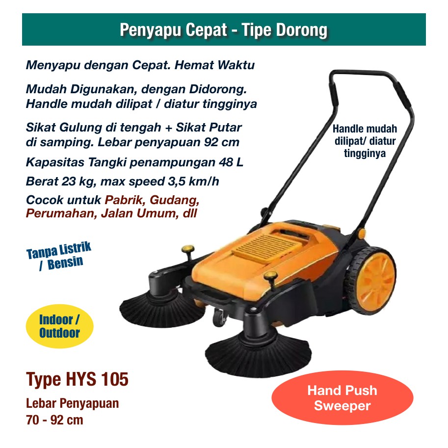 Mesin Penyapu Type Dorong (Hand Push Sweeper)