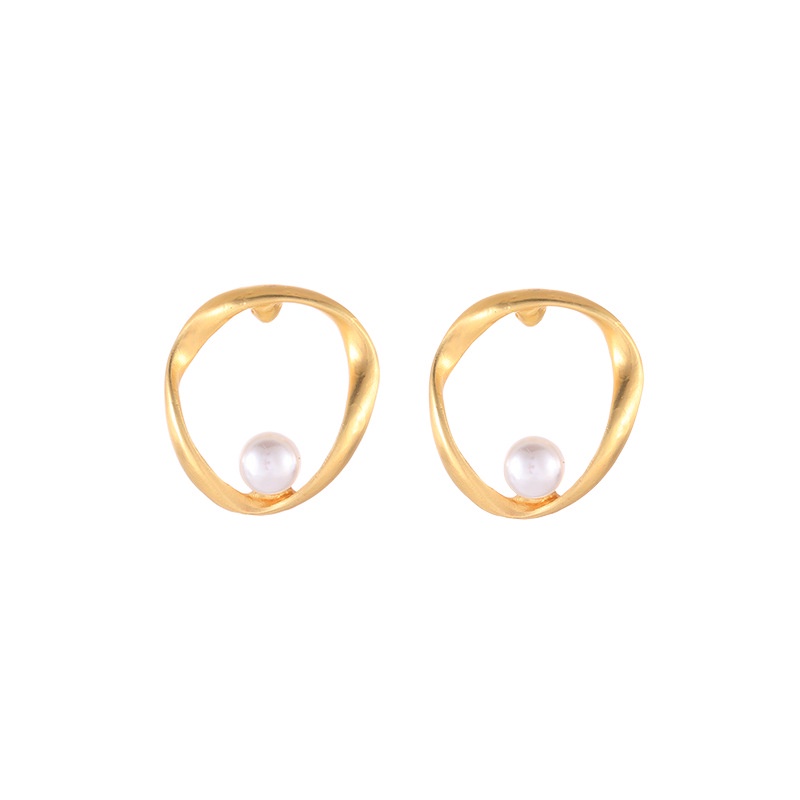 Sterling silver jarum matte mutiara anting-anting Korea Dongdaemun anting-anting sederhana temperame