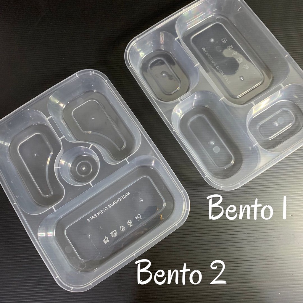 Thinwall bento sekat 4 / Kotak makan plastik bento