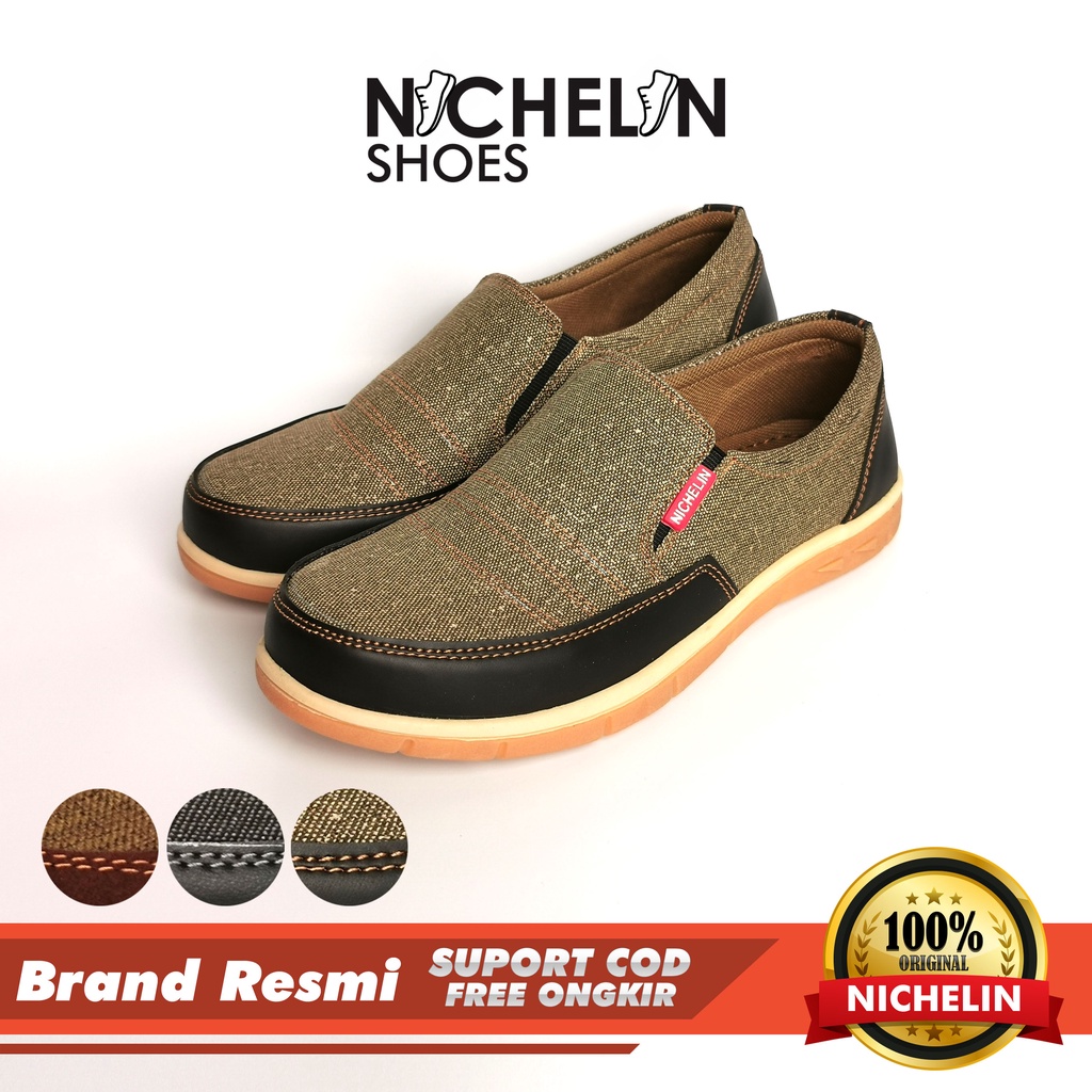 SEPATU NICHELIN PRIA / SEPATU CASUAL PRIA / SEPATU KASUAL FORMAL TERBARU / SEPATU SANTAI ORIGINAL NICHELIN