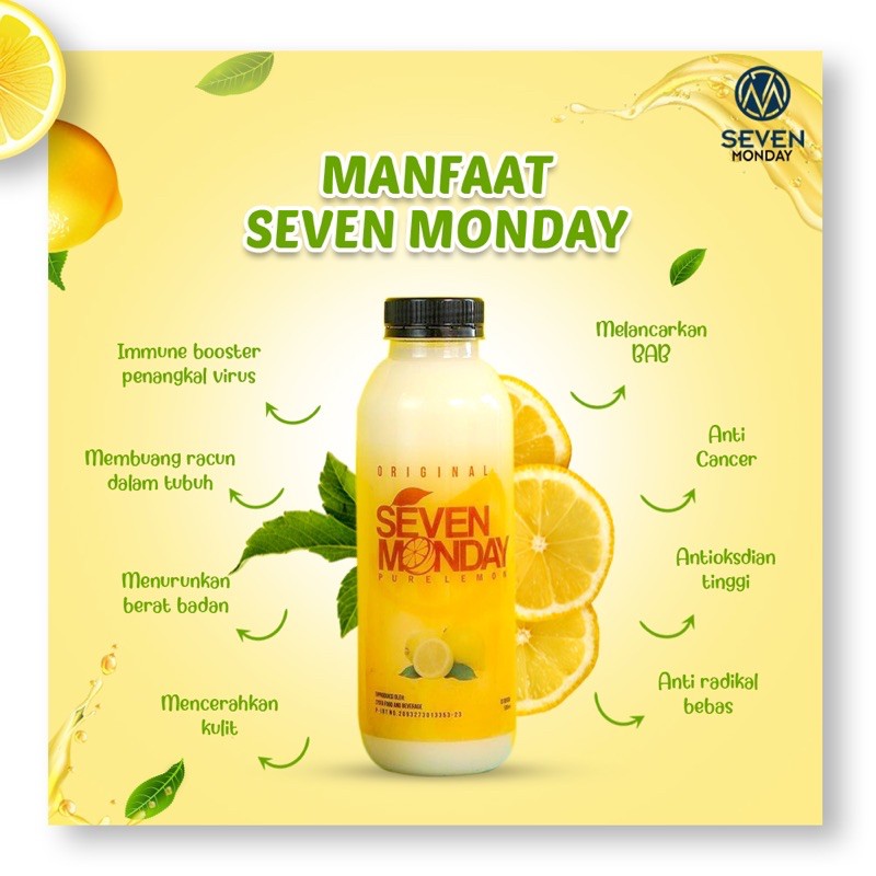 SEVEN MONDAY | PURE LEMON | SARI LEMON ASLI | LEMON DIET | SUMBER VITAMIN C