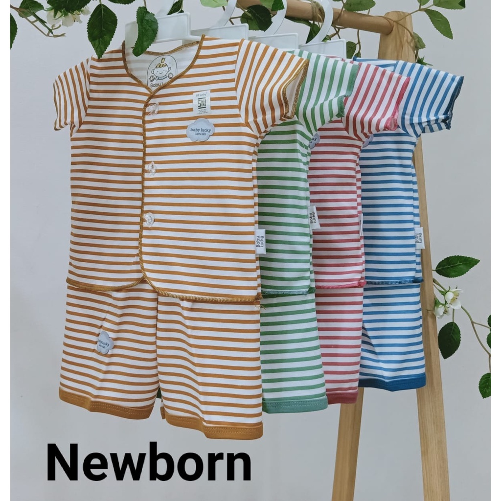 Baby Lucky Setelan Pendek Baby Salur Newborn
