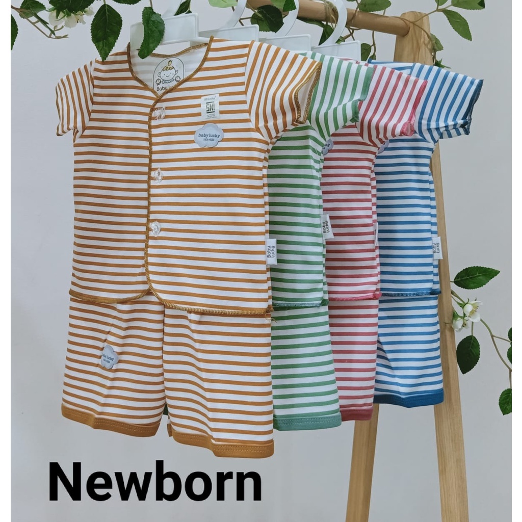 Baby Lucky Setelan Pendek Baby Salur Newborn