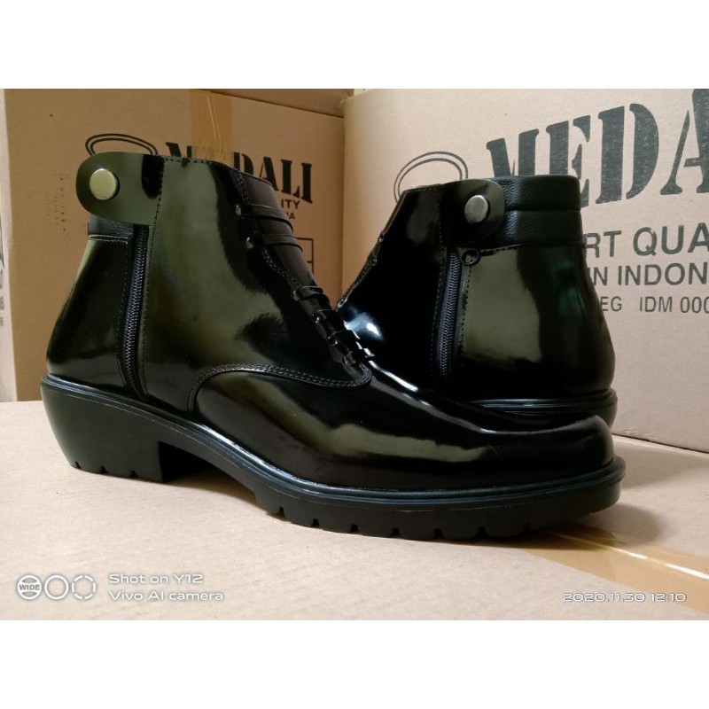 SEPATU KULIT ASLI PRIA PDH BOOTS KILAP POLRI TNI SECURITY SATPAM DINAS KANTOR KERJA FORMAL