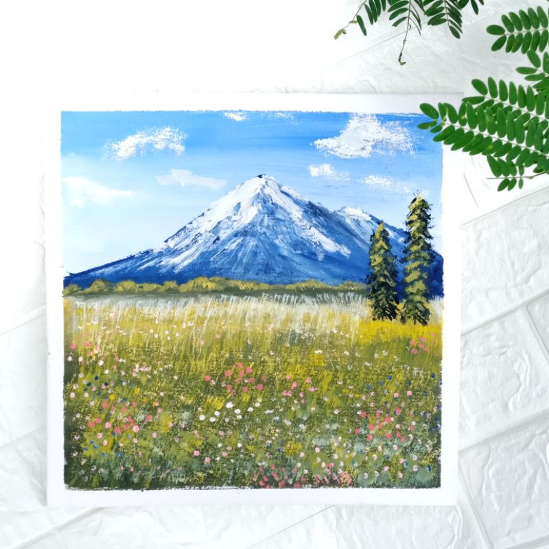 Lukisan Pemandangan Akrilik Lukisan Tangan asli Pemandangan