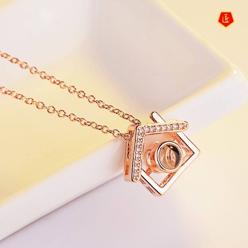 [Ready Stock]S925 Silver Japan and South Korea Love Necklace Small House Pendant