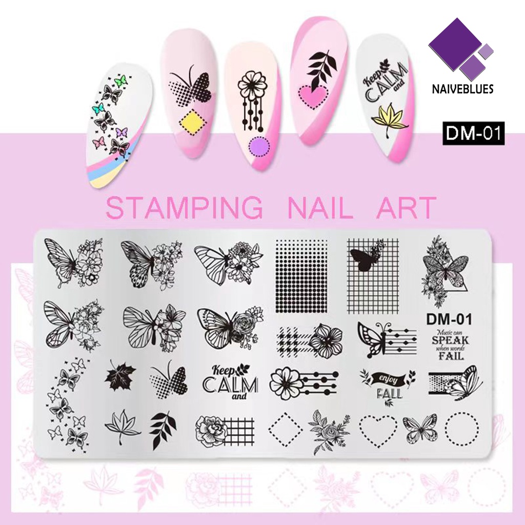 Naiveblue &gt; Cetakan Kuku DIY Bahan Stainless Steel Untuk Nail Art