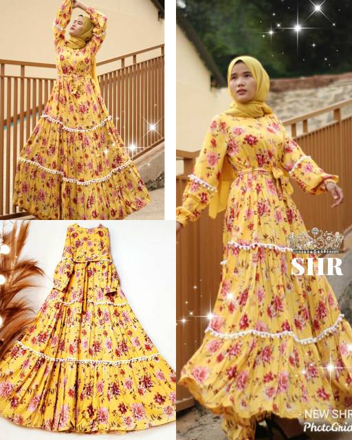 11 READY !! SHR ORI !! HOME DRESS RAYON FLOWERS