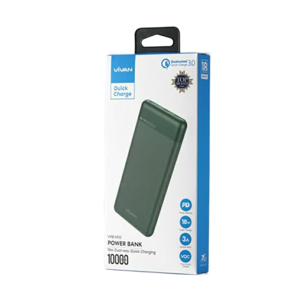 Powerbank Original Vivan VPB-M10 18W Dual way Quick Charging 10000 Mah