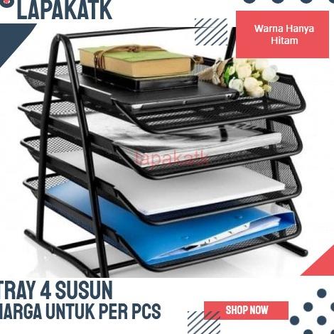 

Office & Stationery | Document Organizer | Rak Kertas Besi 4 Susun / Tray Besi 4 Susun | Best Seller