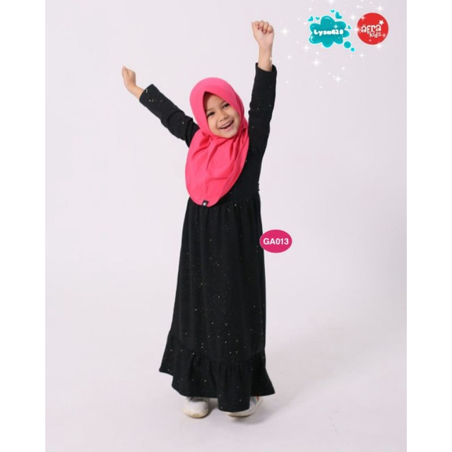 Gamis Afrakids Black Glitter GA013