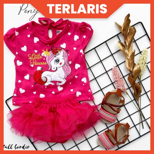 SETELAN BAJU BAYI CEWEK UNICORN 0-12 BULAN / SETELAN CELANA TUTU BAYI UNICORN / SETELAN ROK TUTU GOTIK UNICORN ANAK PEREMPUAN