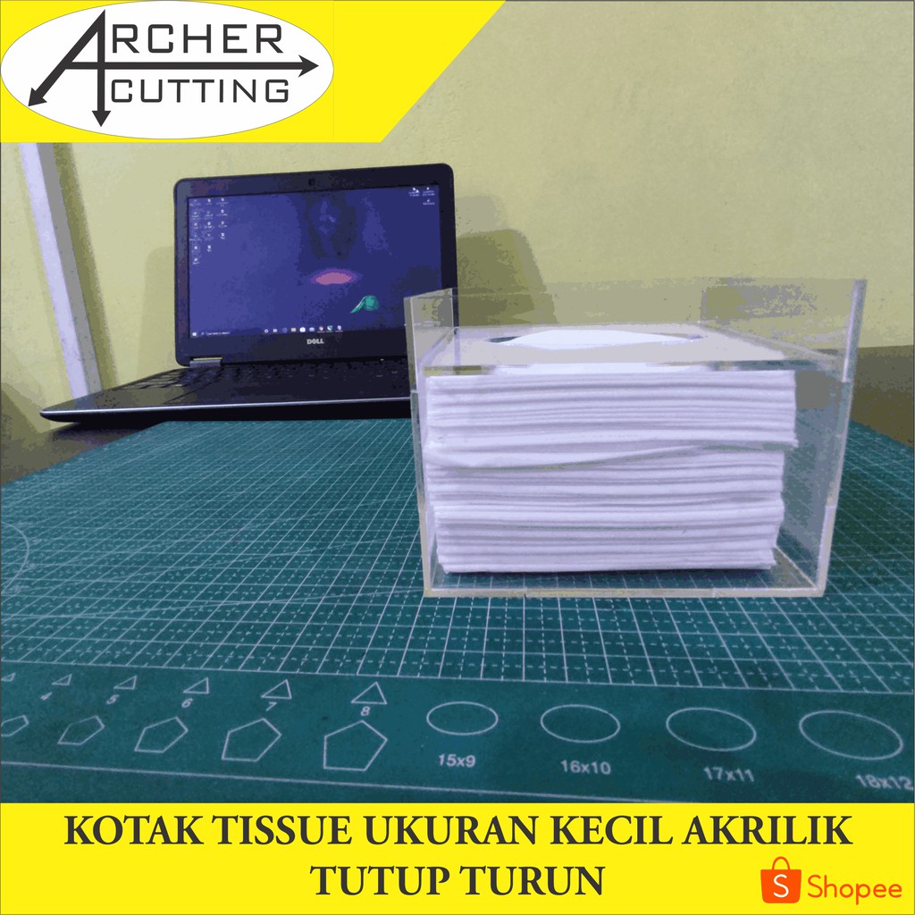 KOTAK TISU BOX TISSUE KECIL TUTUP TURUN AKRILIK