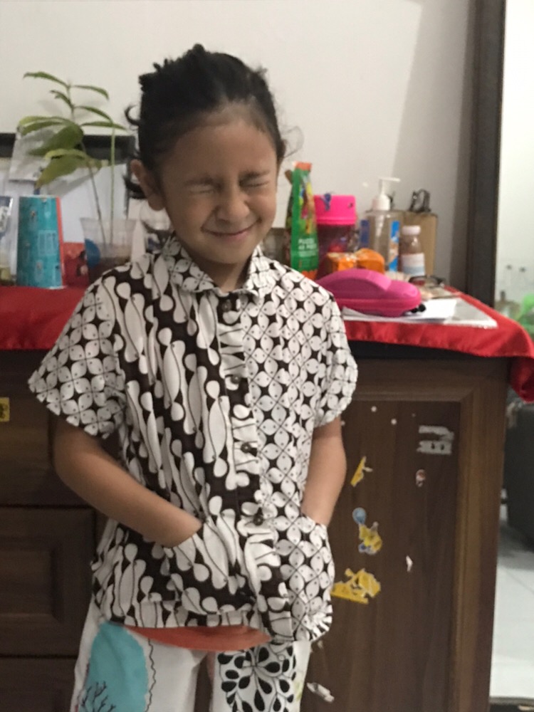 Kemeja Batik Anak Perempuan Cantik Lucu Atasan Batik Anak Cewek Biru Pink Hijau Top Batik Anak Soft