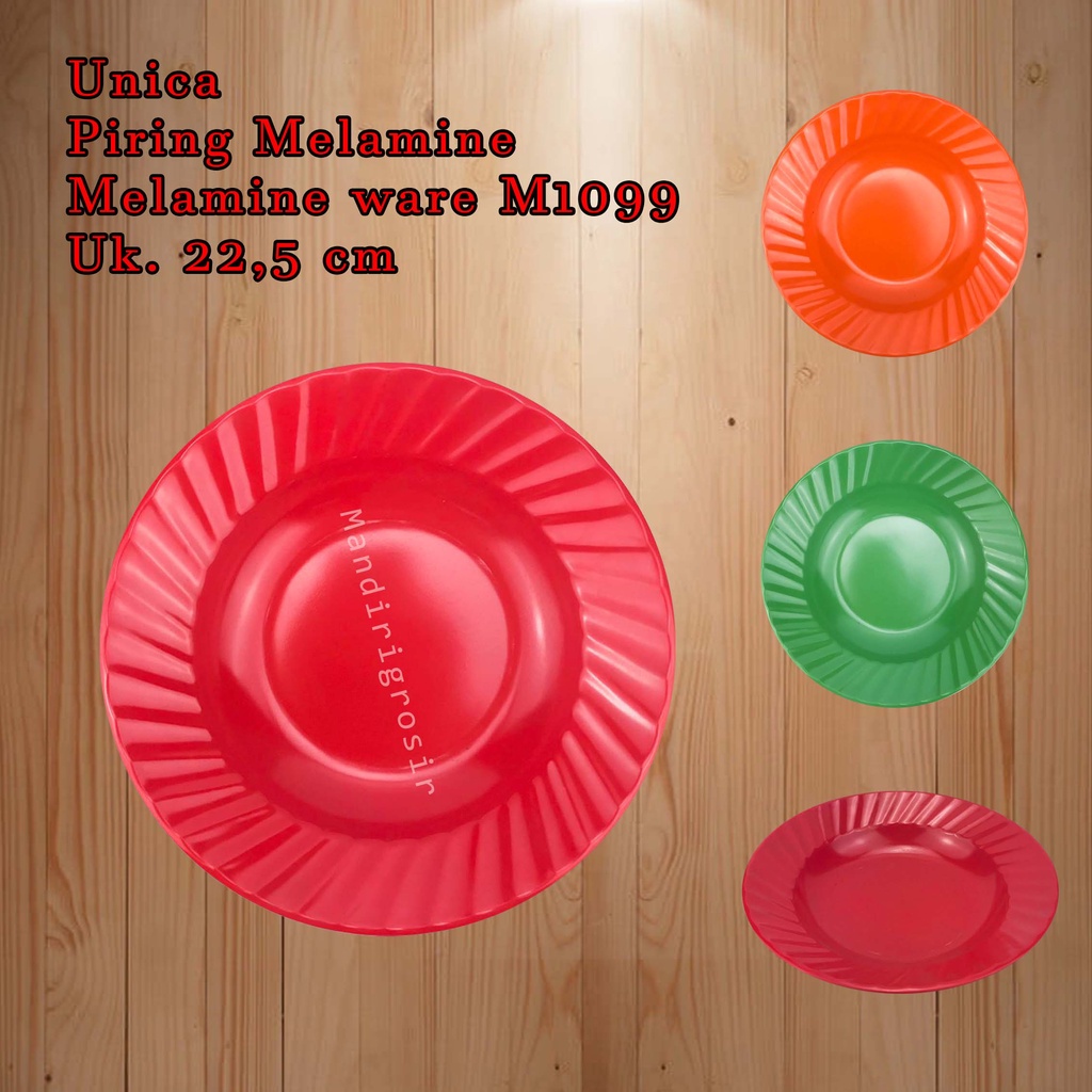 Unica * Piring Melamine * Melamine ware * M1099 * Uk.22.5X22.5 cm