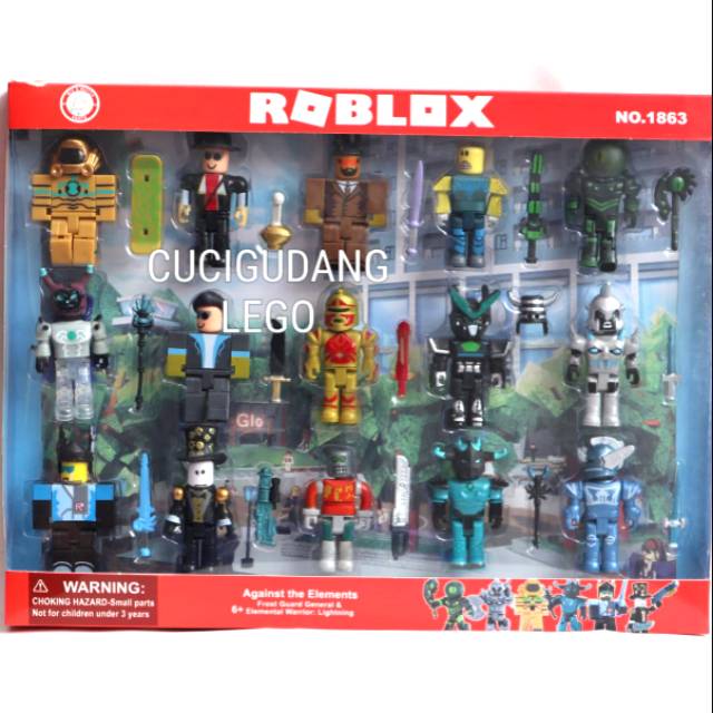 Mainan Roblox Figure Sets Roblox Cyborg Cowboy Set Isi 15 Minifigure Shopee Indonesia - mainan roblox