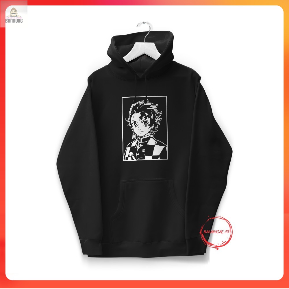 BARANGSAE Sweater Hoodie Tanjiro Kamado Demon Slayer Anime Jepang (Pria & Wanita)