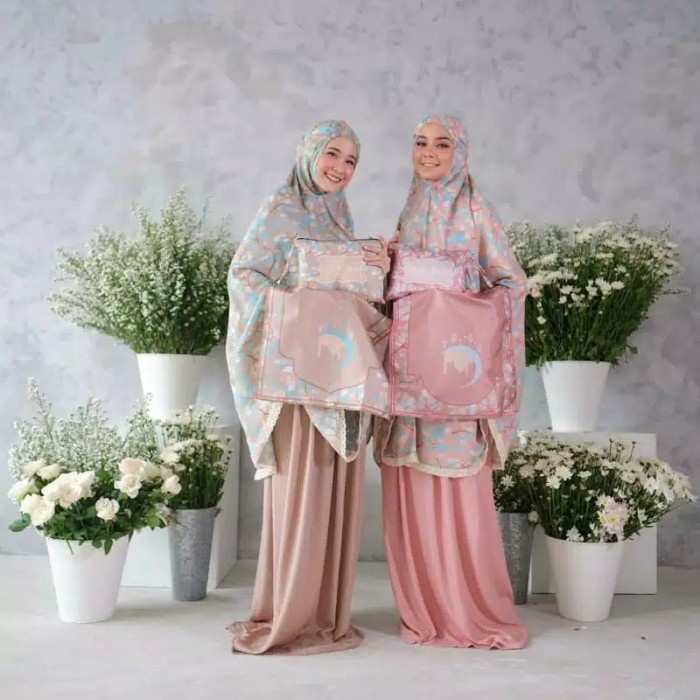 MUKENA- MUKENA KATUN RAYON TRAVELING DEWASA ALINA KHADIJAH + SAJADAH TRAVEL - GREY -MUKENA.