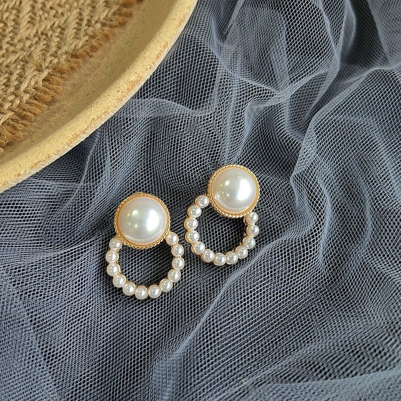 [ACKER] Anting Mutiara Bulat Gaya Retro Korea Untuk Wanita