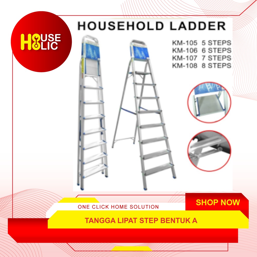 Tangga Lipat Aluminium 6 Step / Household Ladder Tipe Bentuk A