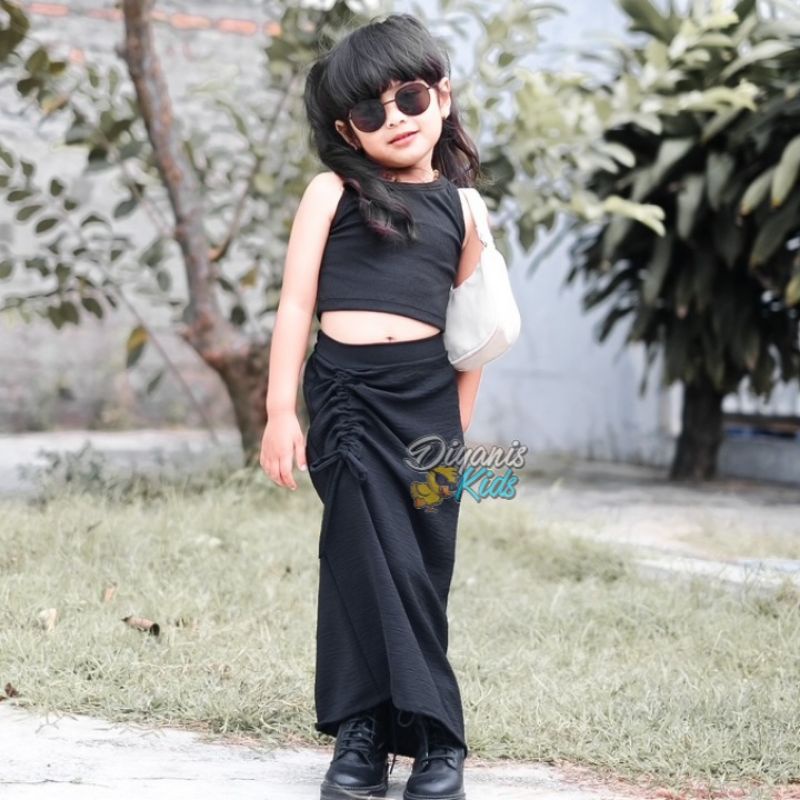 Rok serut crinkle couple ibu dan anak | Rok serut anak | Rok serut casual | Korean Skirt