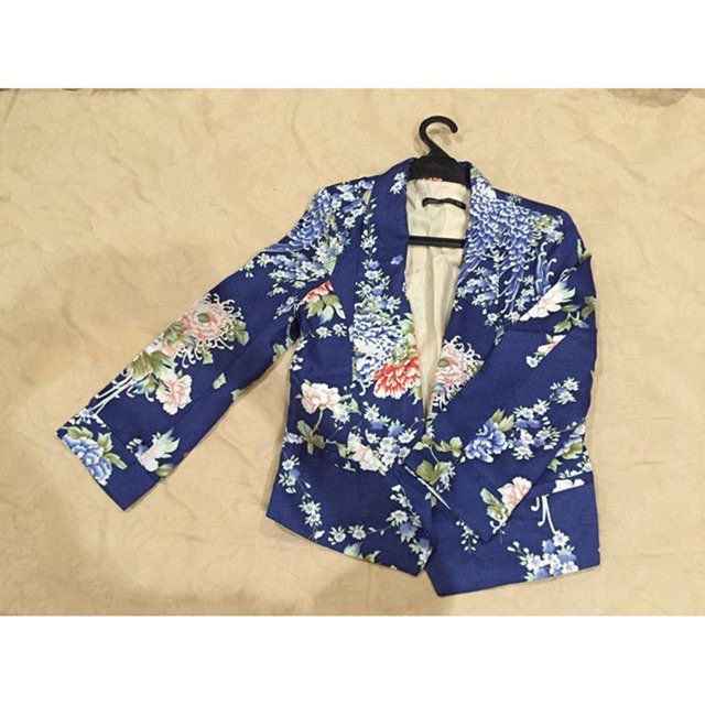 ZARA blue flower blazer