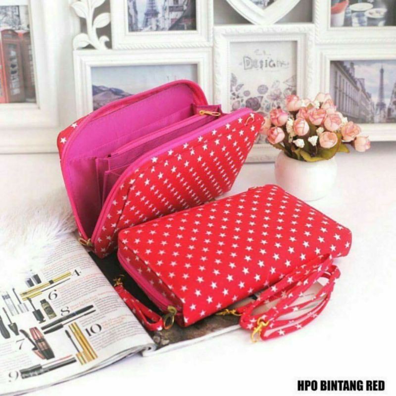 dem_sare / DS1054 - DOTTY WALET BAG - Tas Selempang Wanita (Organizer)