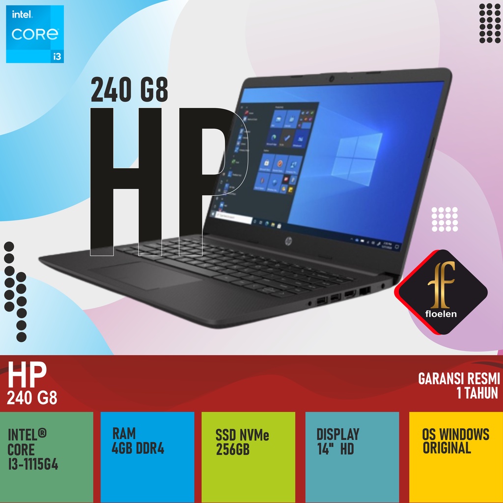HP 240 G8 Intel Core i3-1115G4 4GB 256GB SSD 14" W10 -Black