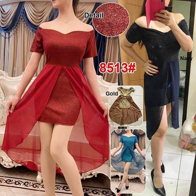 8513#dress ekor