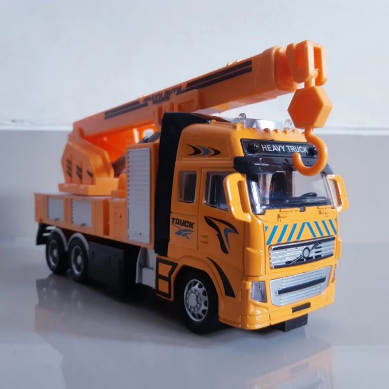 Mainan Rc Car Truck Crane - Mobil Truk Derek Diecast Model Alloy Remote Control Anak Batre