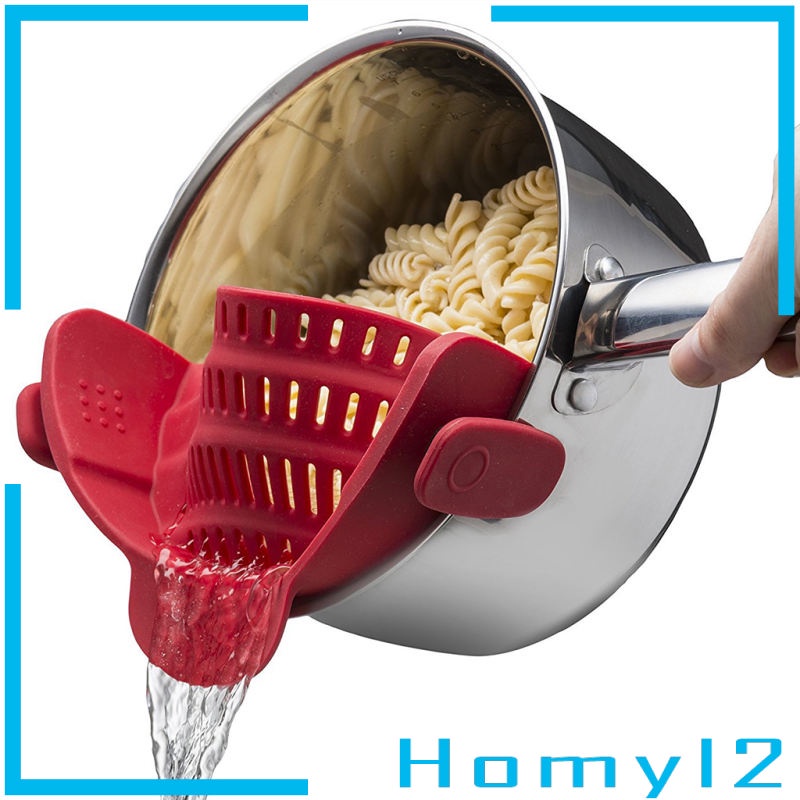 [HOMYL2] Snap Strain Strainer Clip On Silicone Colander Fits all Pots and Bowls Green